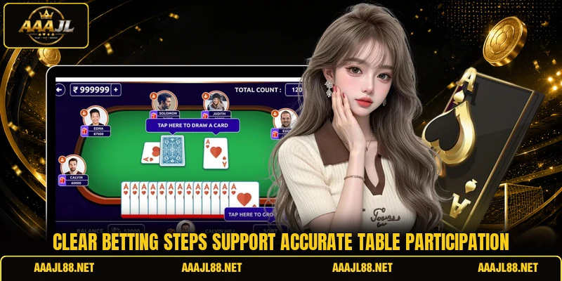 Clear betting steps support accurate table participation