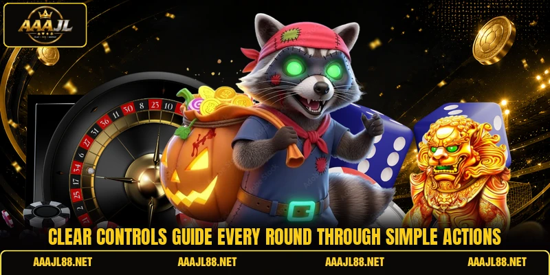Clear controls guide every round through simple actions