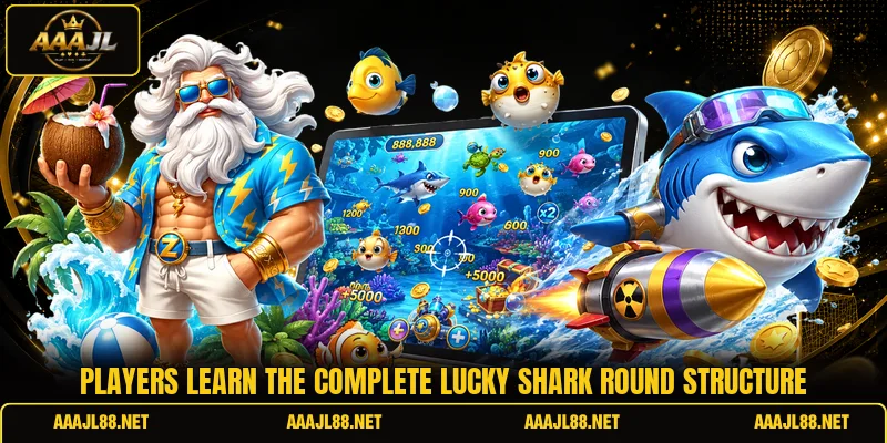 Players learn the complete Lucky Shark round structure